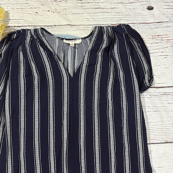 Porridge Anthropologie Navy Striped Midi Tunic Dress - Picture 6 of 9